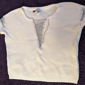 White Sweater with silver chain detail